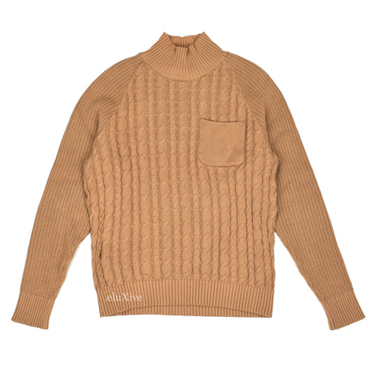 Undercover - AW12 'Psycho Color' Tan Cable Knit Mock Neck Sweater