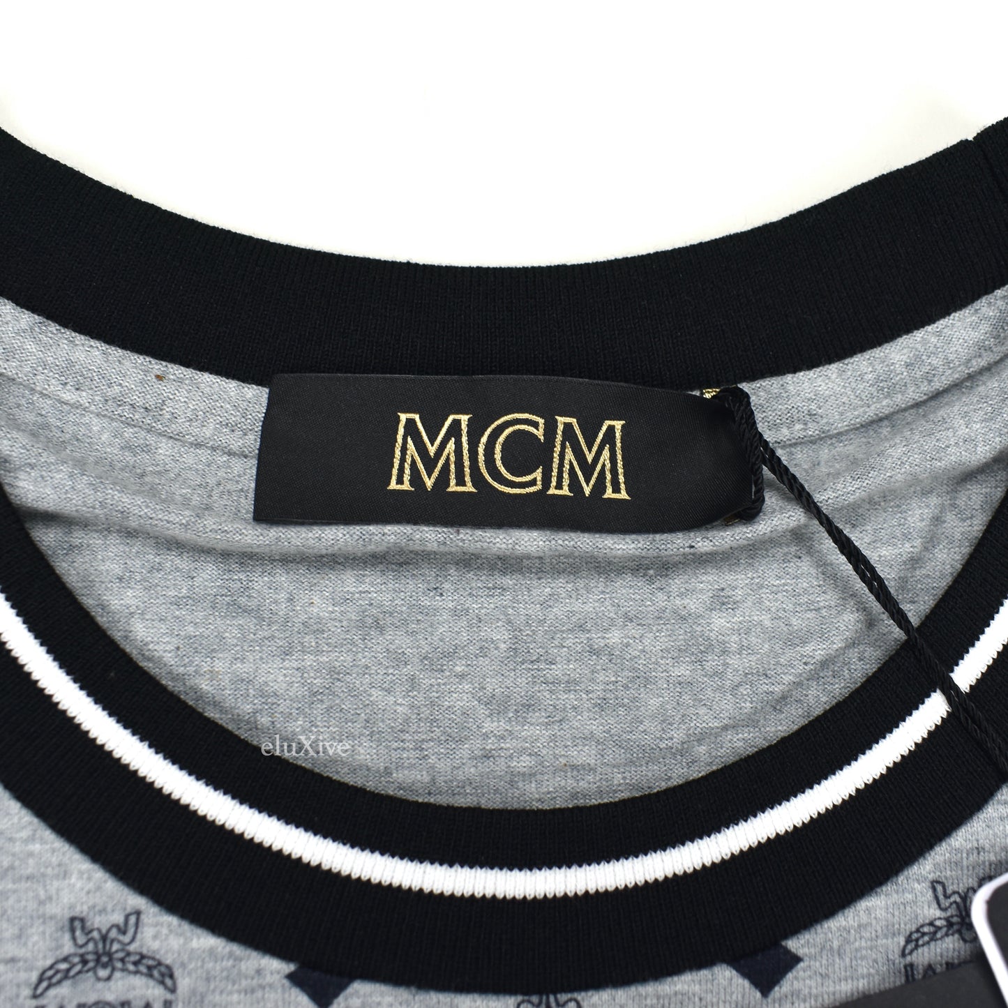 MCM - Gray Allover Monogram Logo T-Shirt