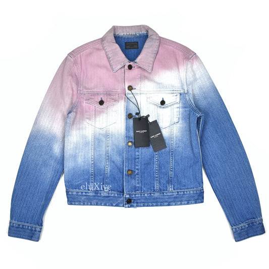 Saint Laurent - Blue / Pink Degrade Denim Trucker Jacket