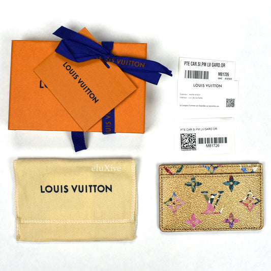 Louis Vuitton - Gold Floral LV Monogram Card Holder