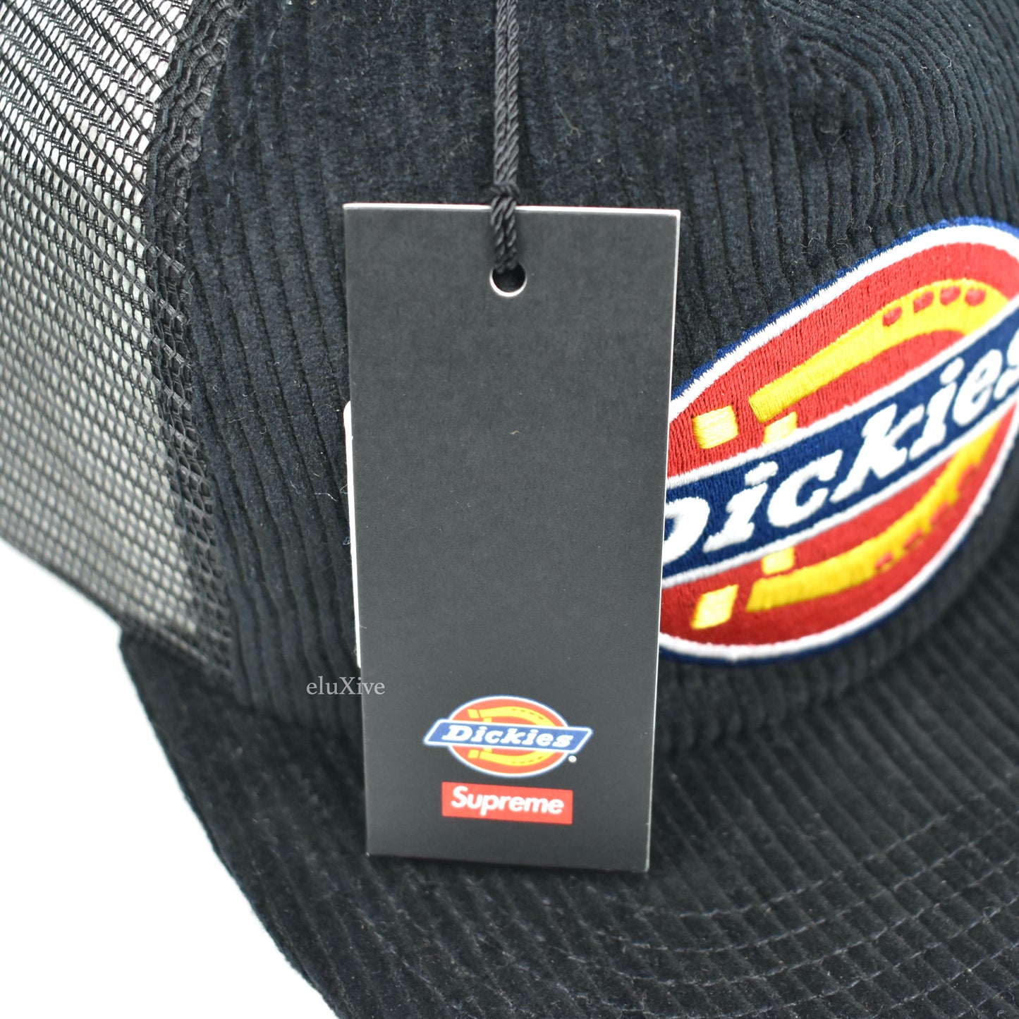 Supreme x Dickies - Corduroy Logo Embroidered Trucker Hat (Black)