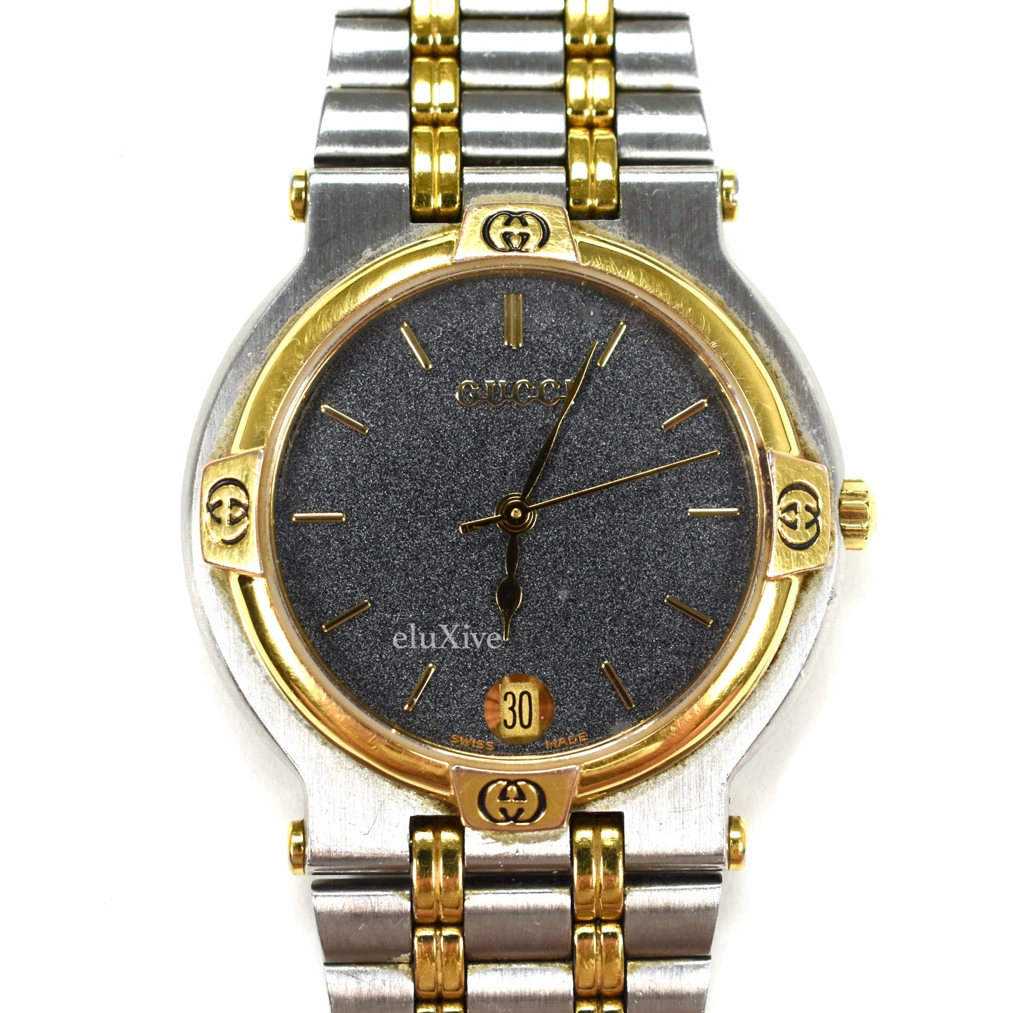 Gucci - 9000M Gold/Steel Graphite Dial Watch