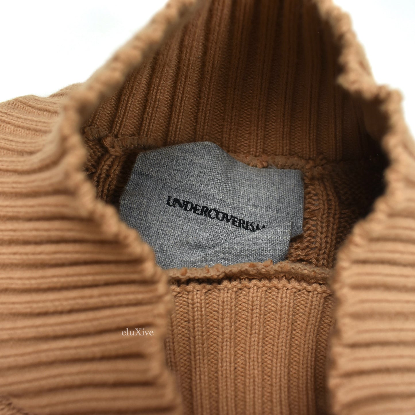 Undercover - AW12 'Psycho Color' Tan Cable Knit Mock Neck Sweater