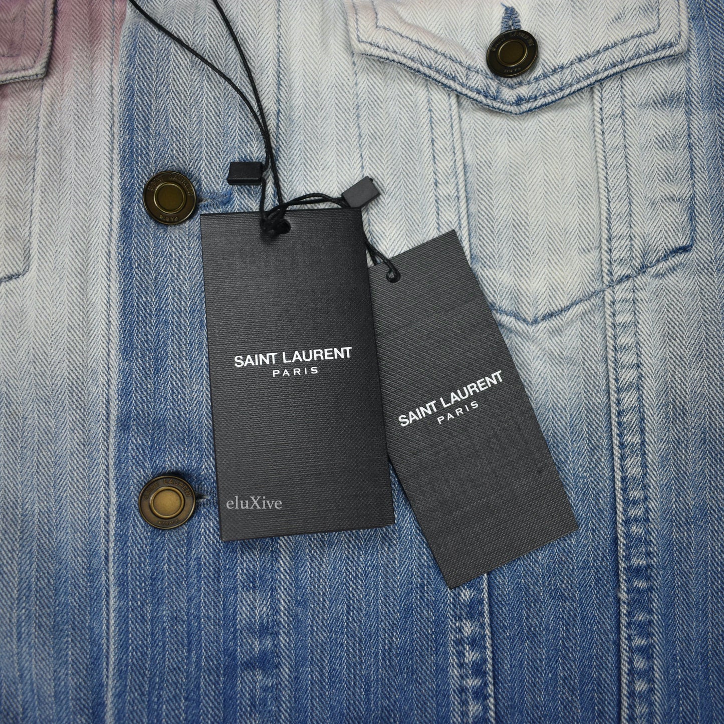 Saint Laurent - Blue / Pink Degrade Denim Trucker Jacket