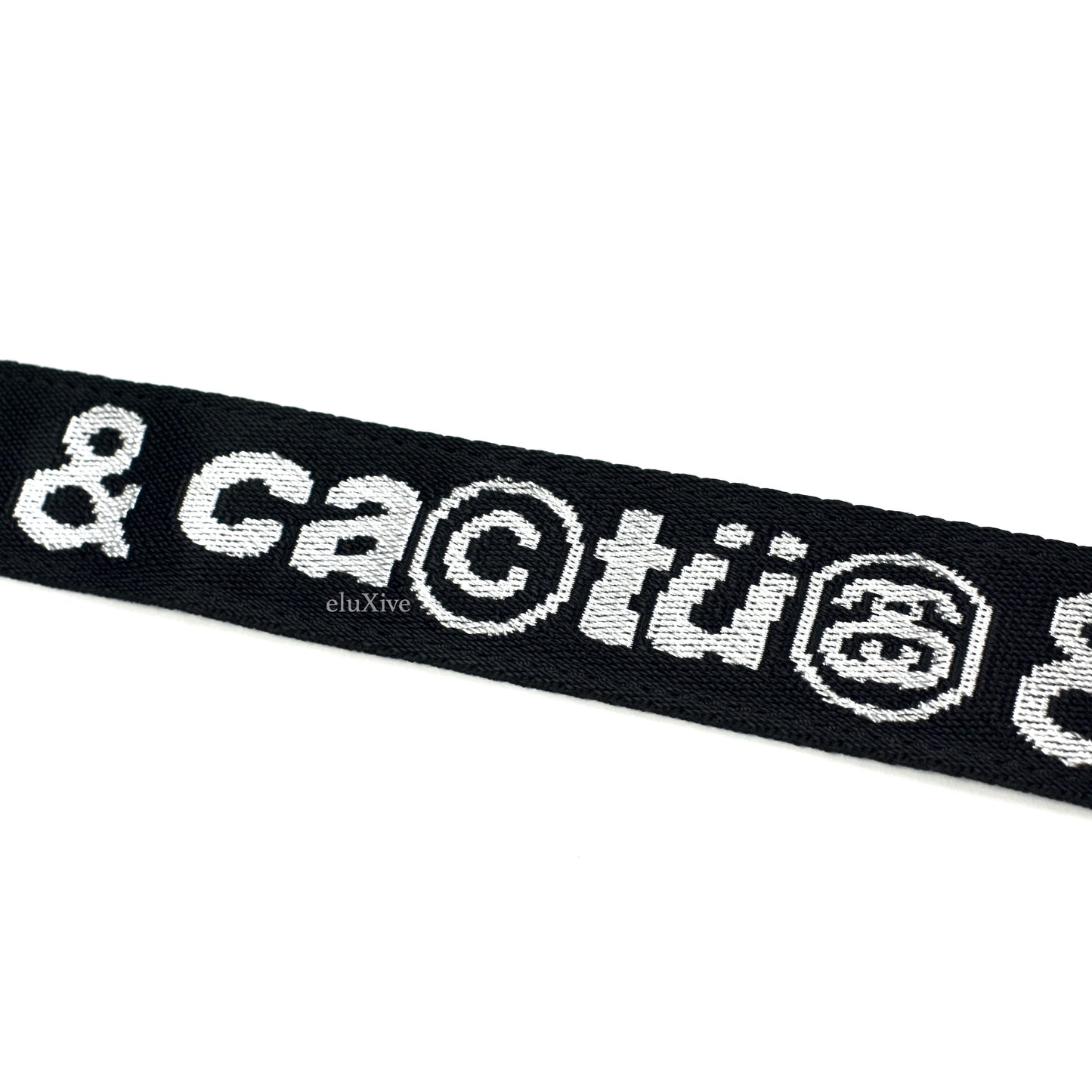 Cactus Plant Flea Market x Stussy - CPFM Black / White Logo Woven Web Belt