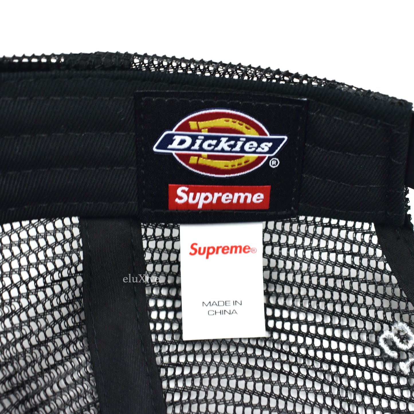 Supreme x Dickies - Corduroy Logo Embroidered Trucker Hat (Black)