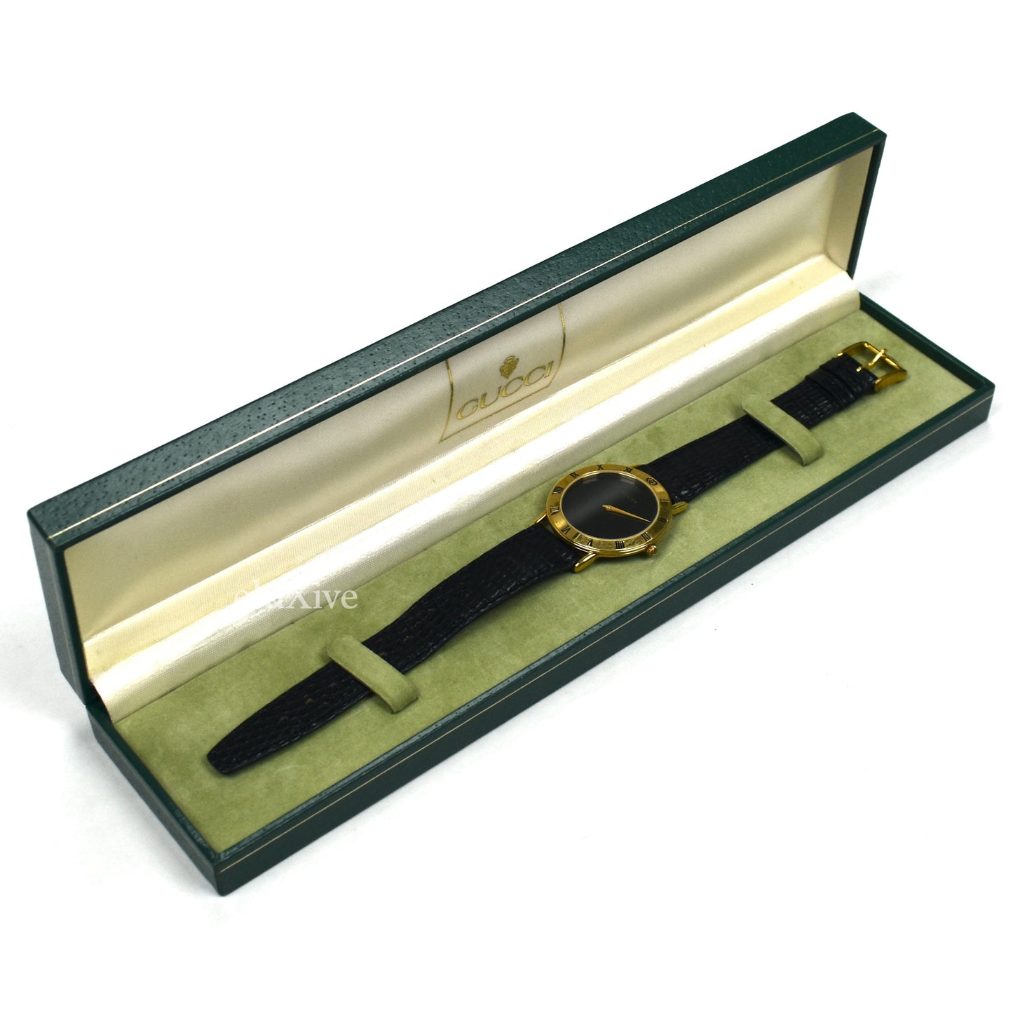 Gucci - 3000M Gold Black Dial Watch