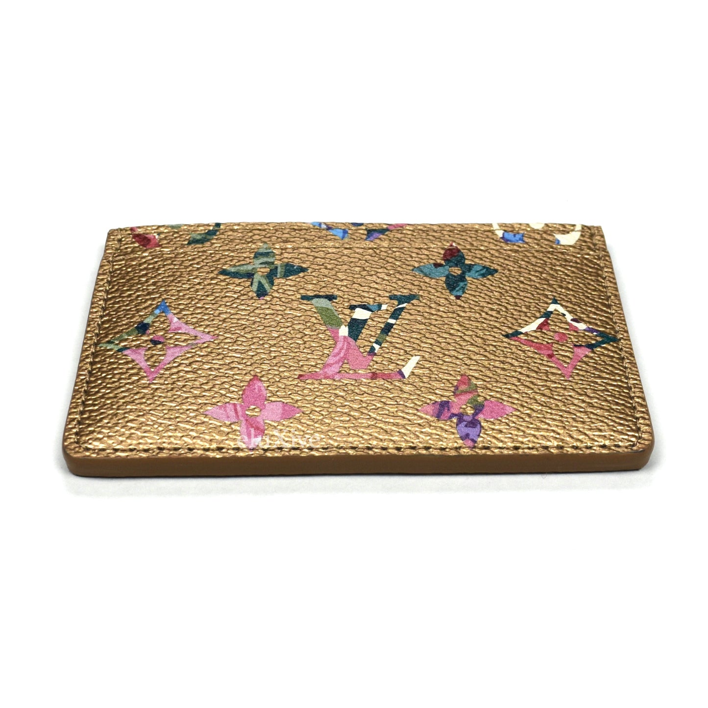 Louis Vuitton - Gold Floral LV Monogram Card Holder