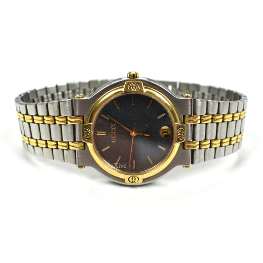 Gucci - 9000M Gold/Steel Graphite Dial Watch