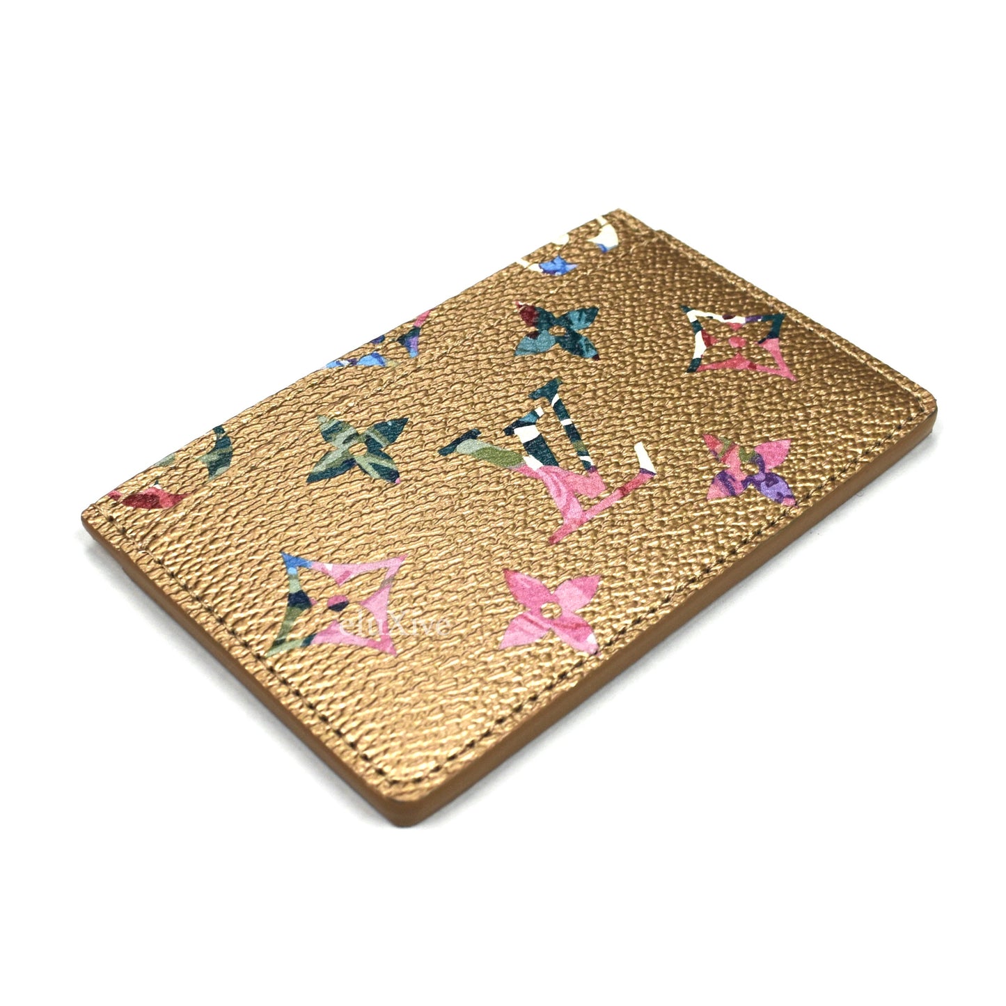 Louis Vuitton - Gold Floral LV Monogram Card Holder