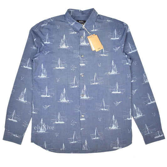 A.P.C. - Boat Print Button Down Shirt