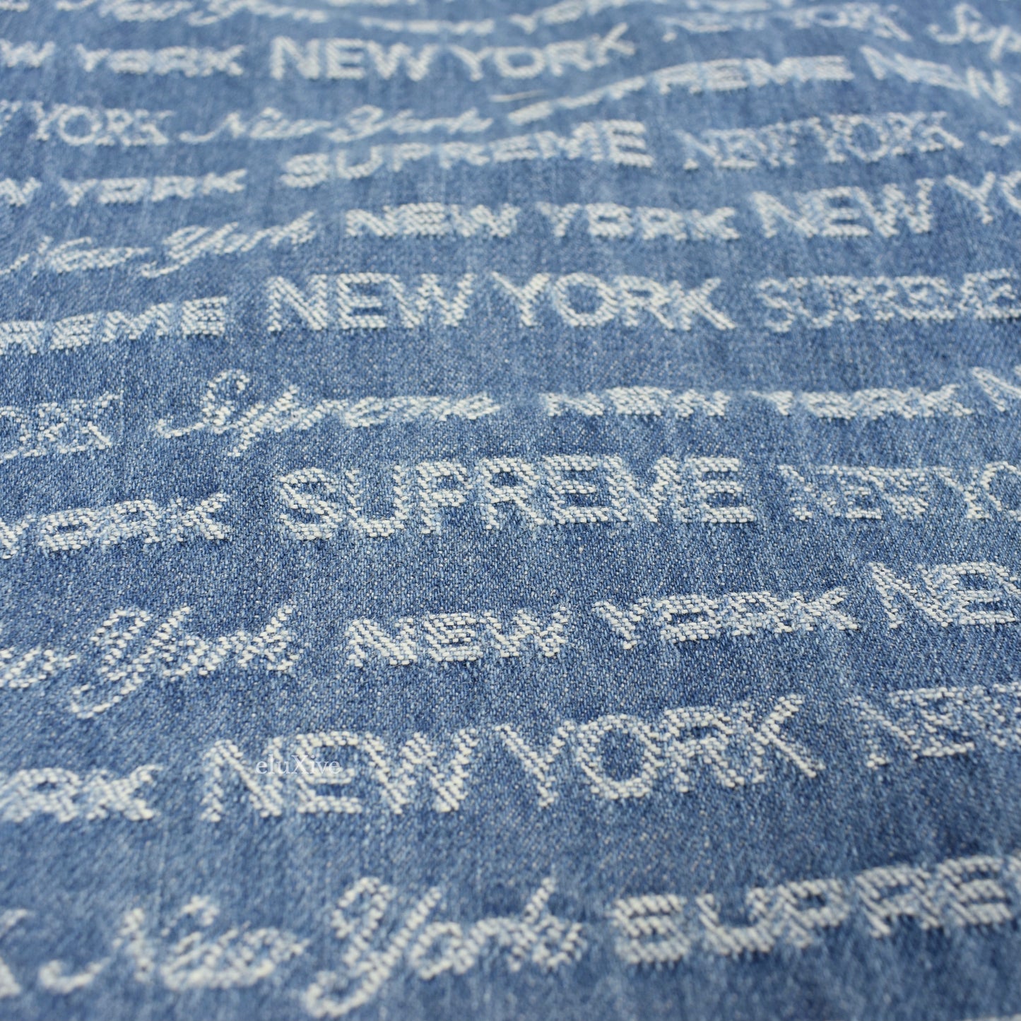 Supreme - Multi Type Jacquard Logo Denim Jeans (Blue)