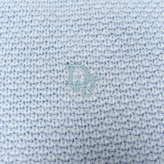 Dior - 1982 Vintage Light Blue Logo V-Neck Sweater