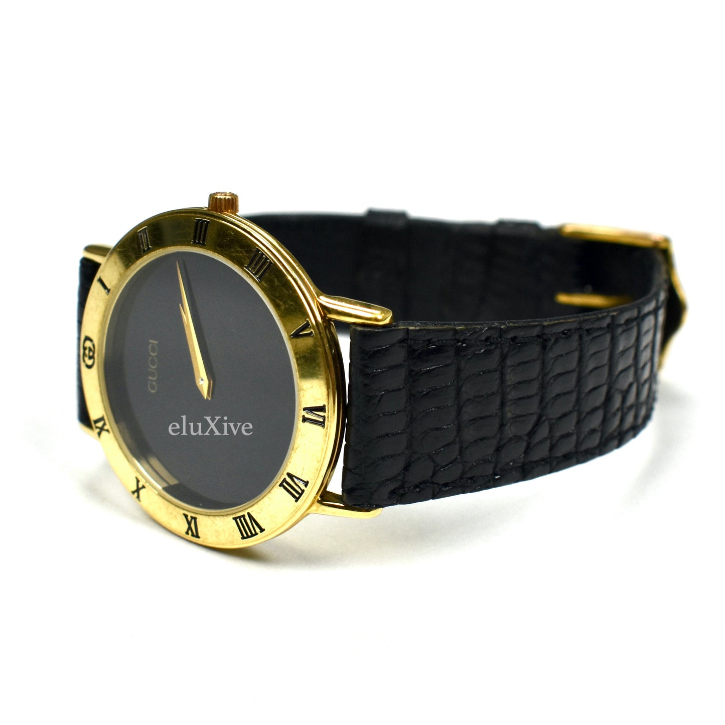 Gucci - 3000M Gold Black Dial Watch