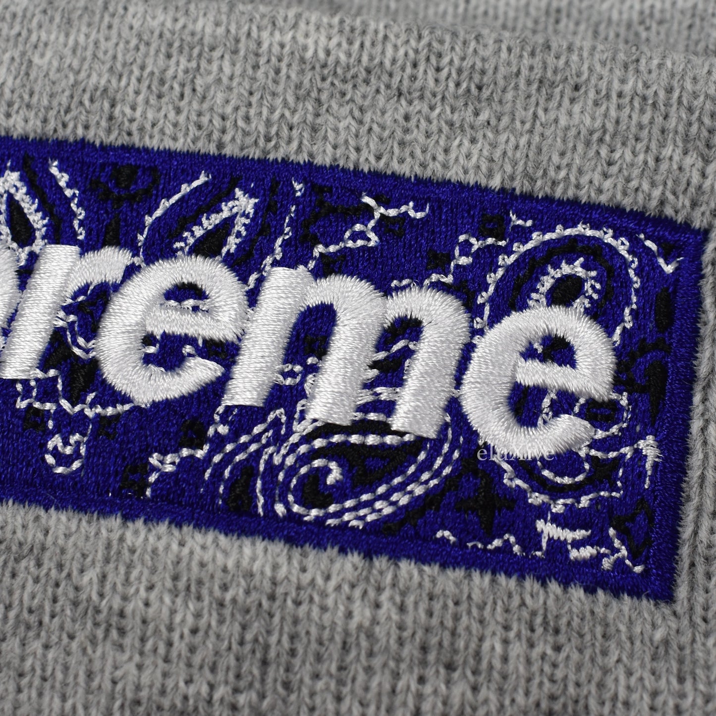 Supreme x New Era - Bandana Box Logo Beanie (Gray)