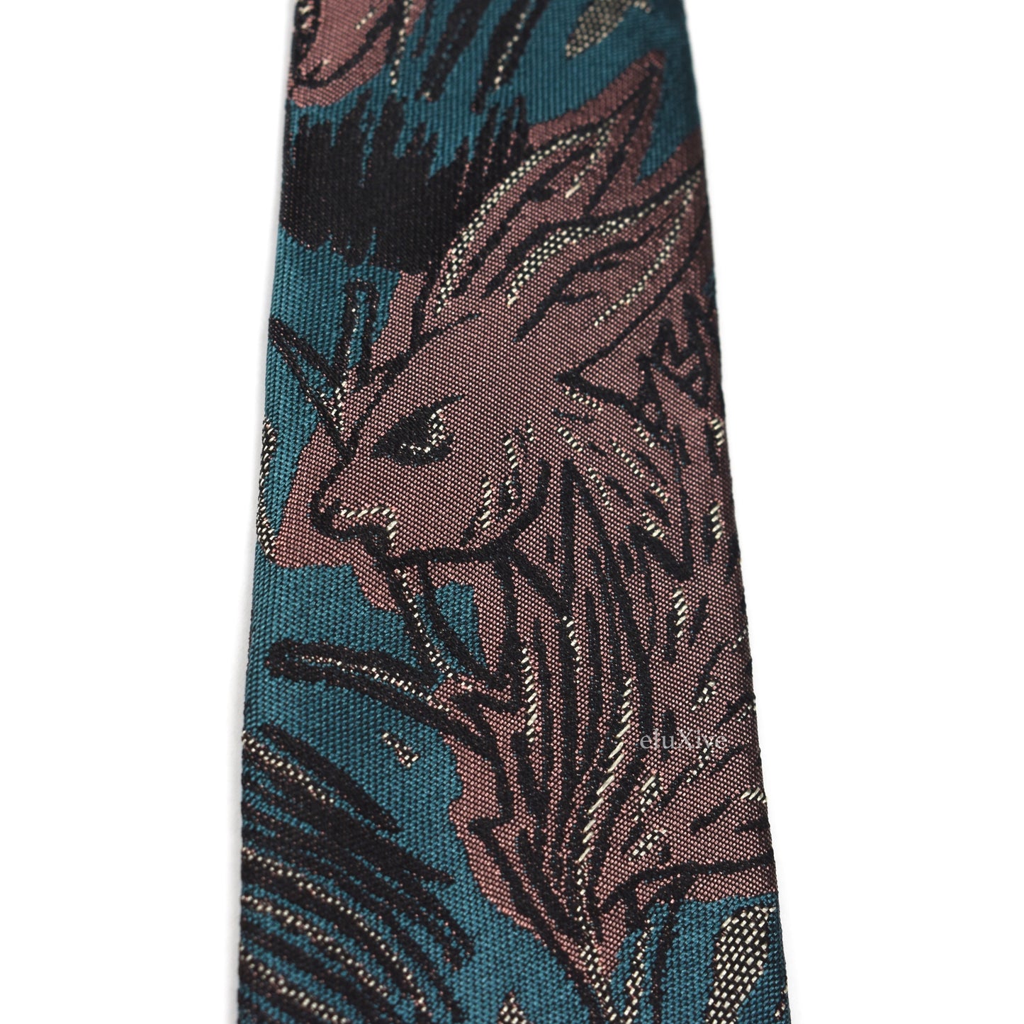 Burberry - Woven Animal Artwork Tie (Turquoise)