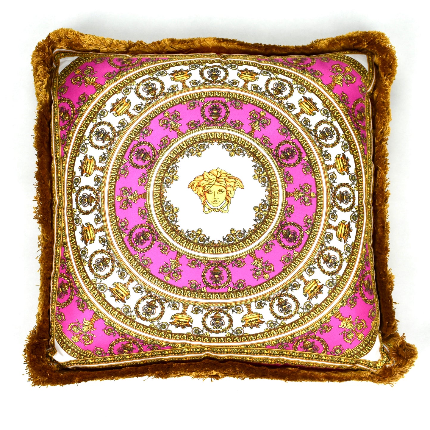 Versace - Pink Barocco Medusa Logo Silk Pillow