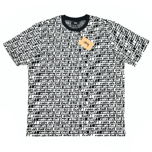 Cactus Plant Flea Market x Stussy - CPFM Black / White Logo Jacquard T-Shirt