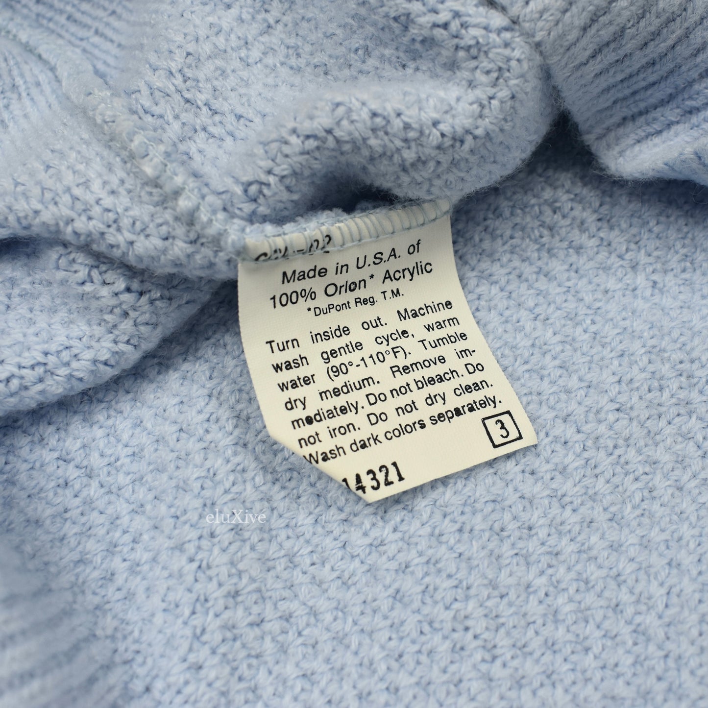 Dior - 1982 Vintage Light Blue Logo V-Neck Sweater