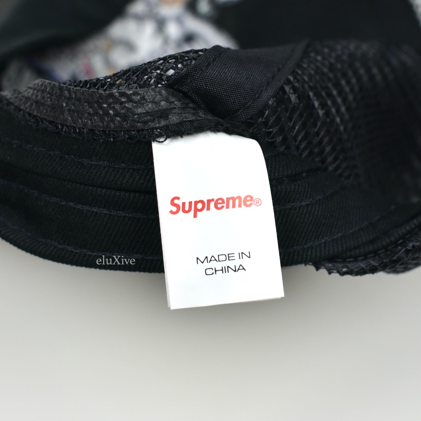 Supreme - Black Elephant Emboidered Trucker Hat