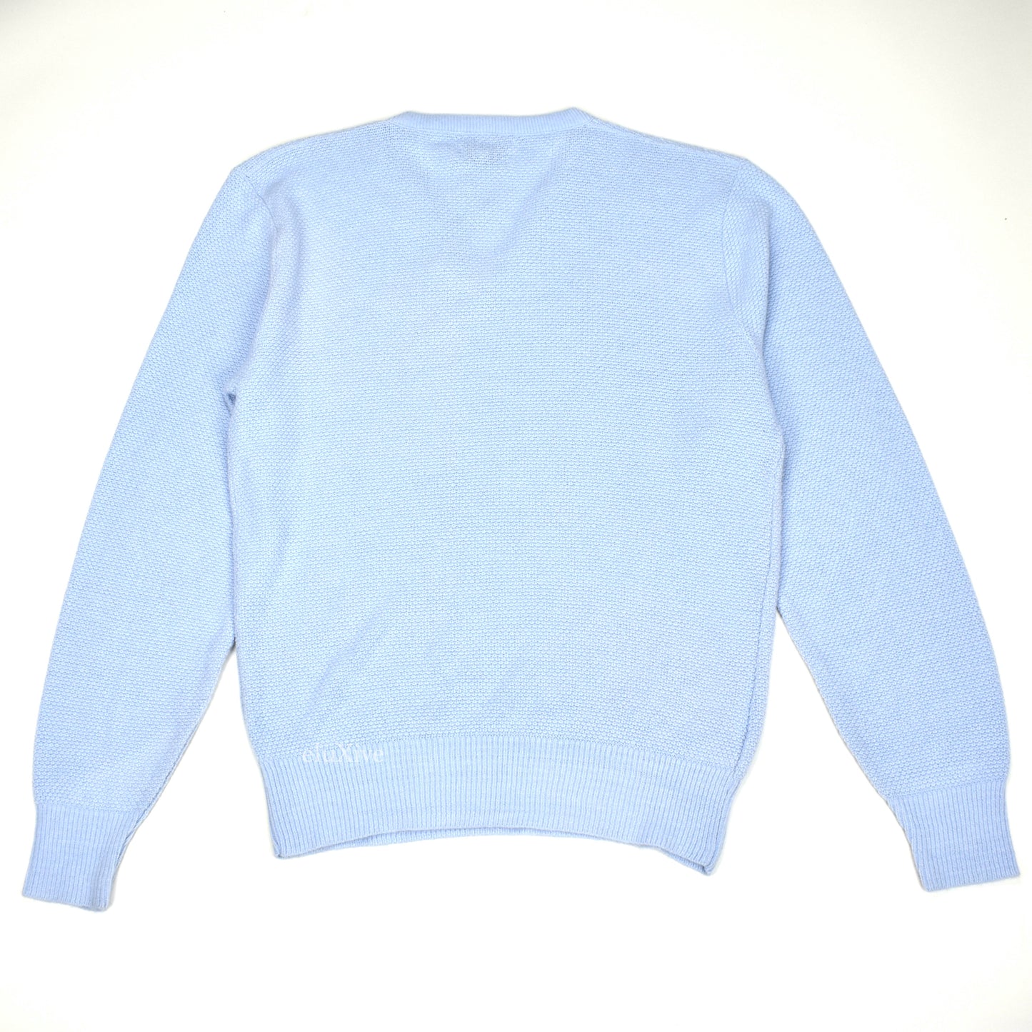 Dior - 1982 Vintage Light Blue Logo V-Neck Sweater