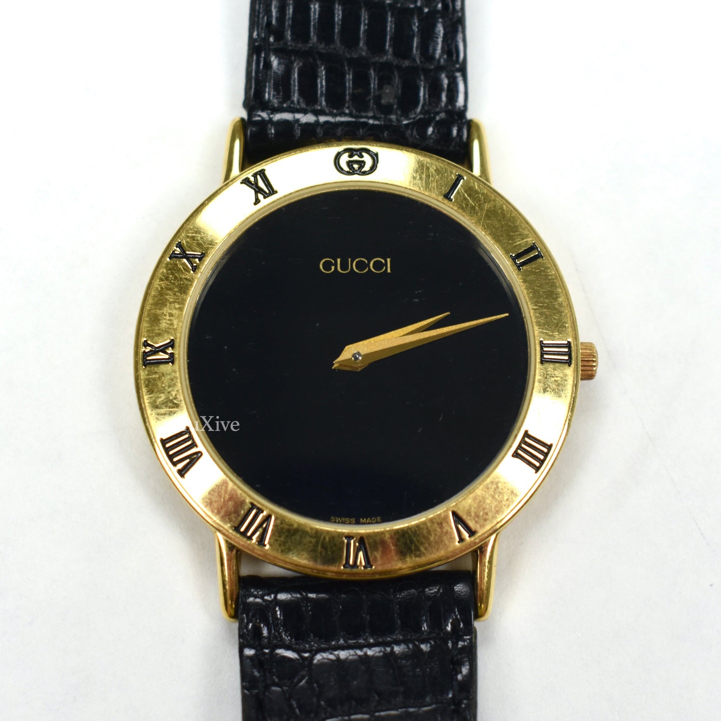 Gucci - 3000M Gold Black Dial Watch