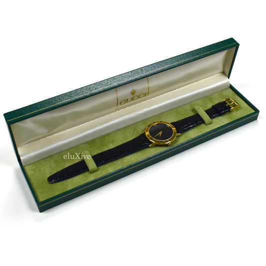 Gucci - 3000M Gold Black Dial Watch