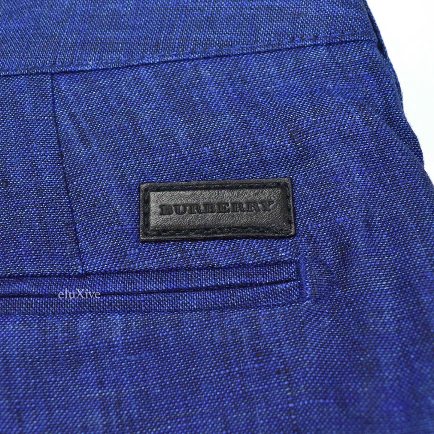 Burberry - Steel Blue 100% Linen Shorts