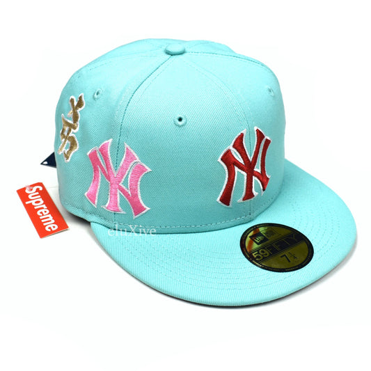 Supreme x New Era - Kanji New York Yankees Fitted Hat (Light Aqua)