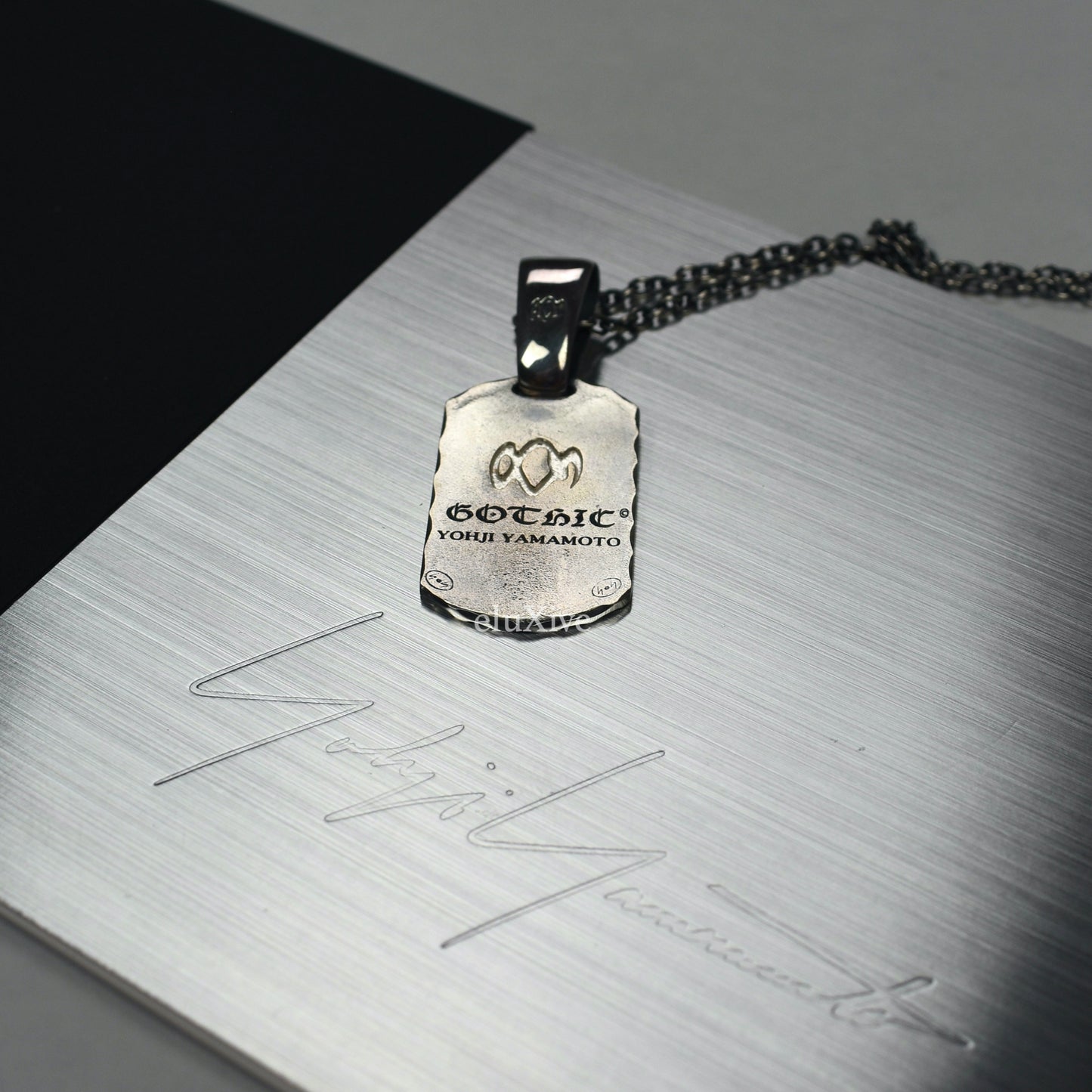 Yohji Yamamoto - Silver Gothic Dog Tag Chain Necklace