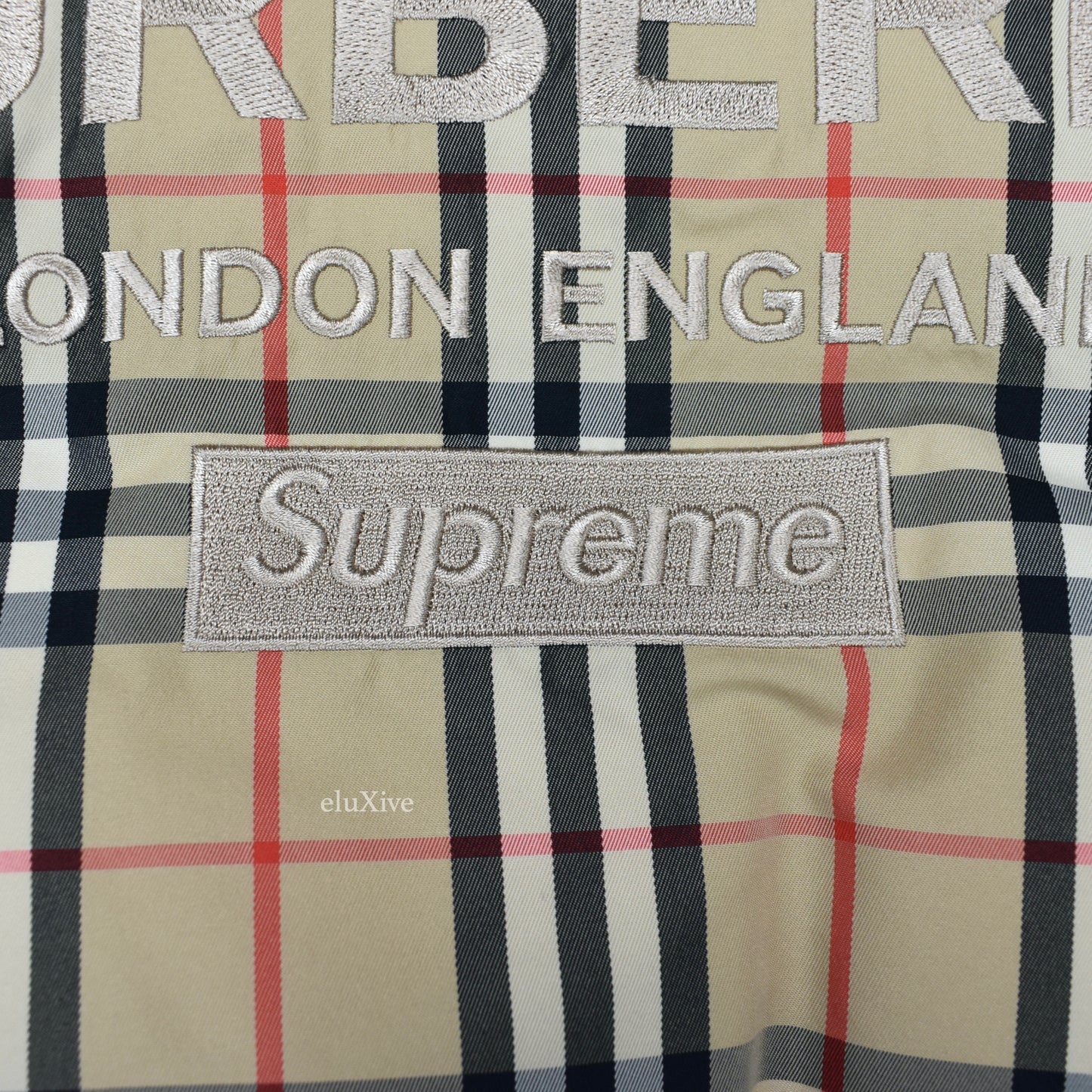 Supreme x Burberry - Nova Check Fur Collar Puffer Jacket (Beige)