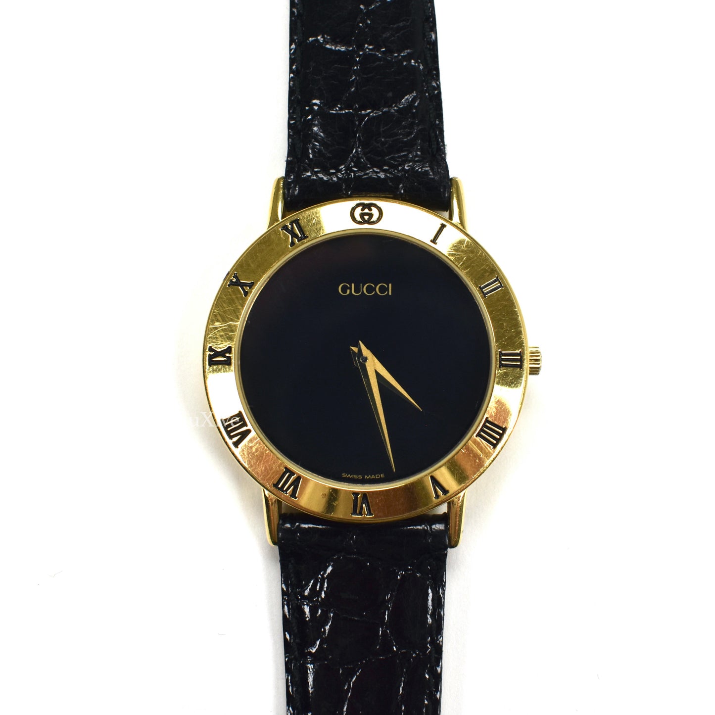Gucci - 3000M Gold Black Dial Watch