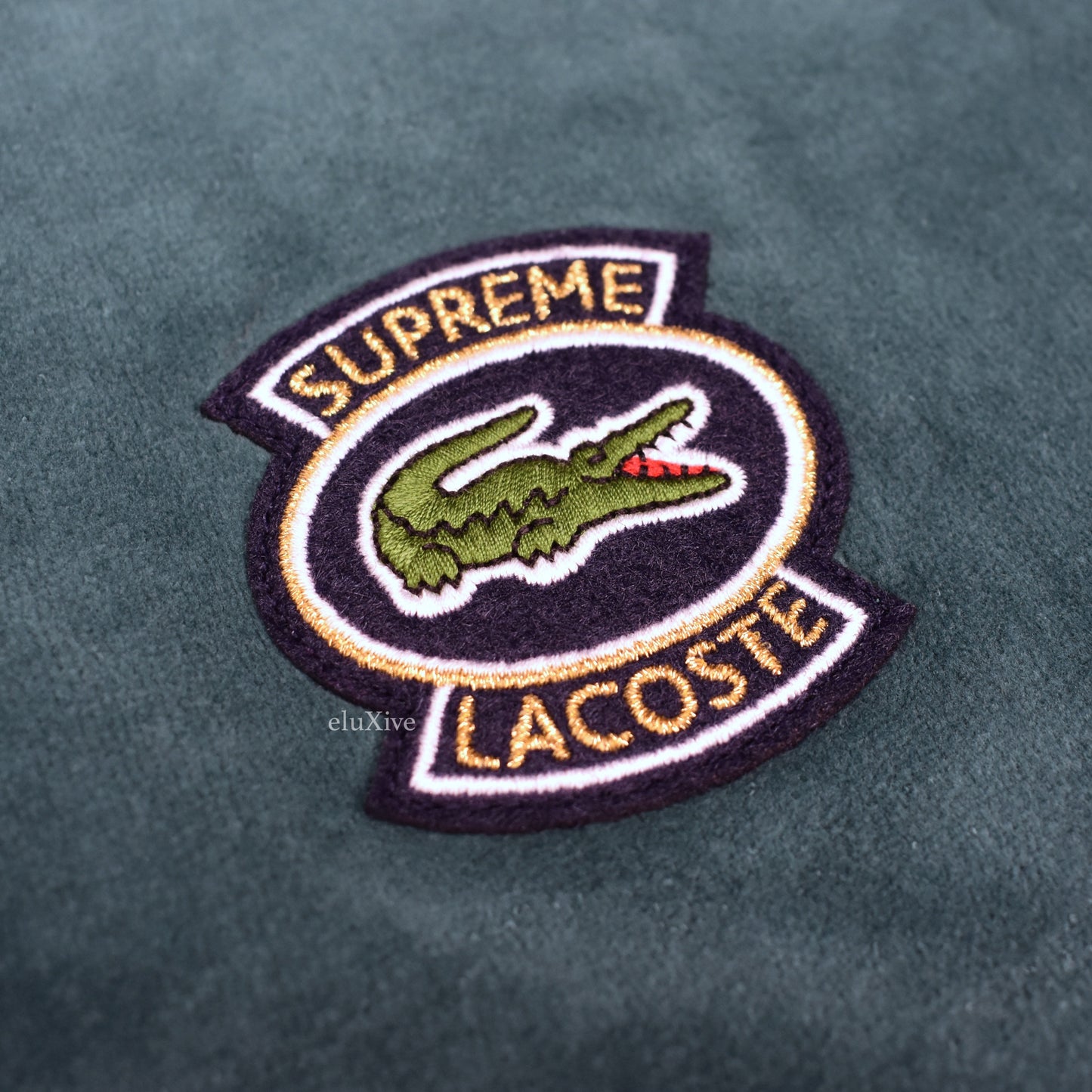 Supreme x Lacoste - Teal Velour Logo Polo Shirt