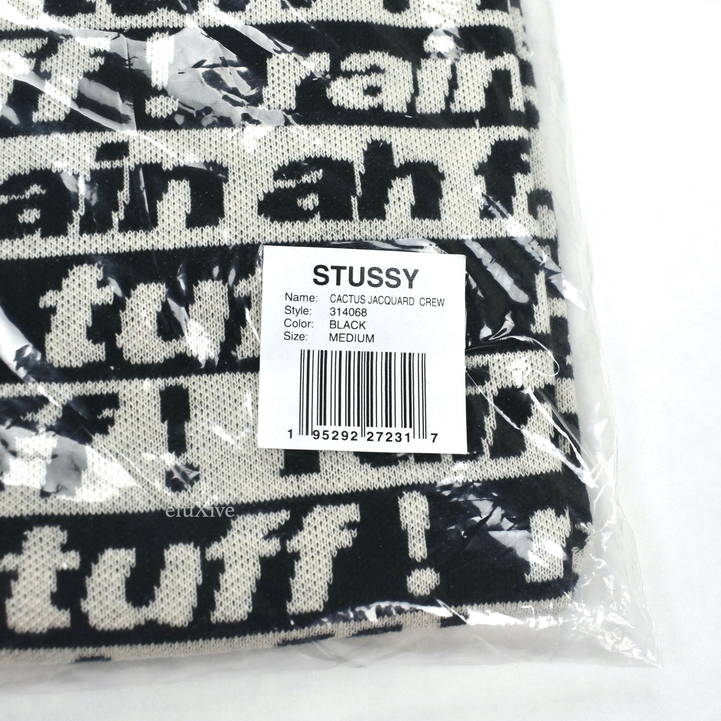 Cactus Plant Flea Market x Stussy - CPFM Black / White Logo Jacquard T-Shirt