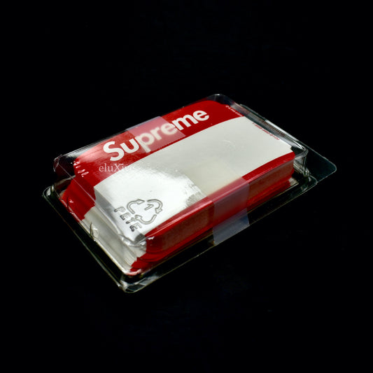 Supreme - Red Box Logo Name Tag Stickers