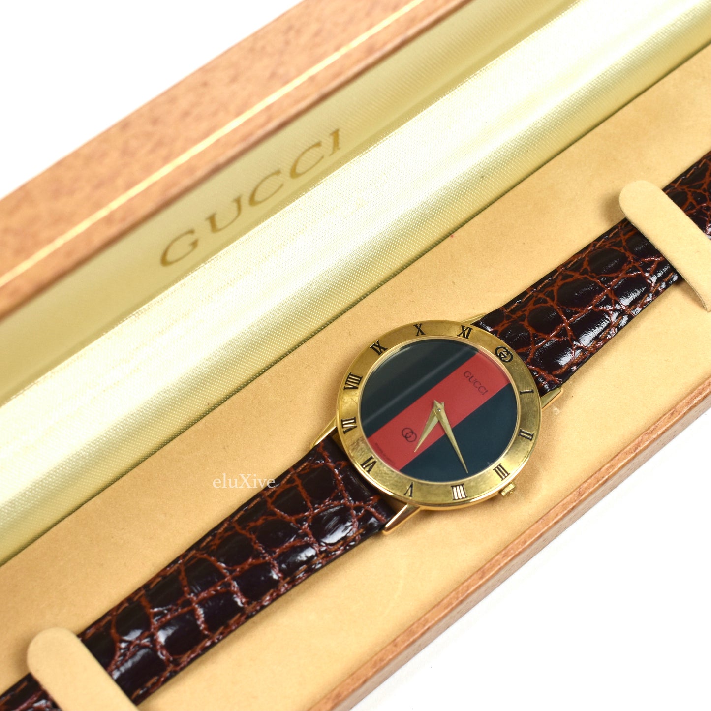 Gucci - 3000M Gold Web Stripe Watch