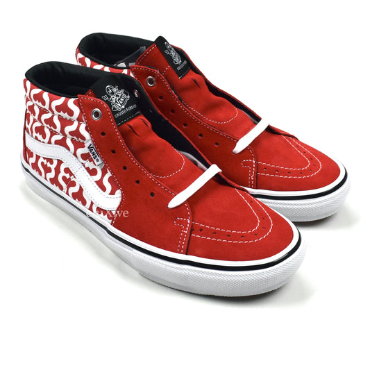 Supreme x Vans - Skate Grosso Mid S Monogram Sneakers (Red)