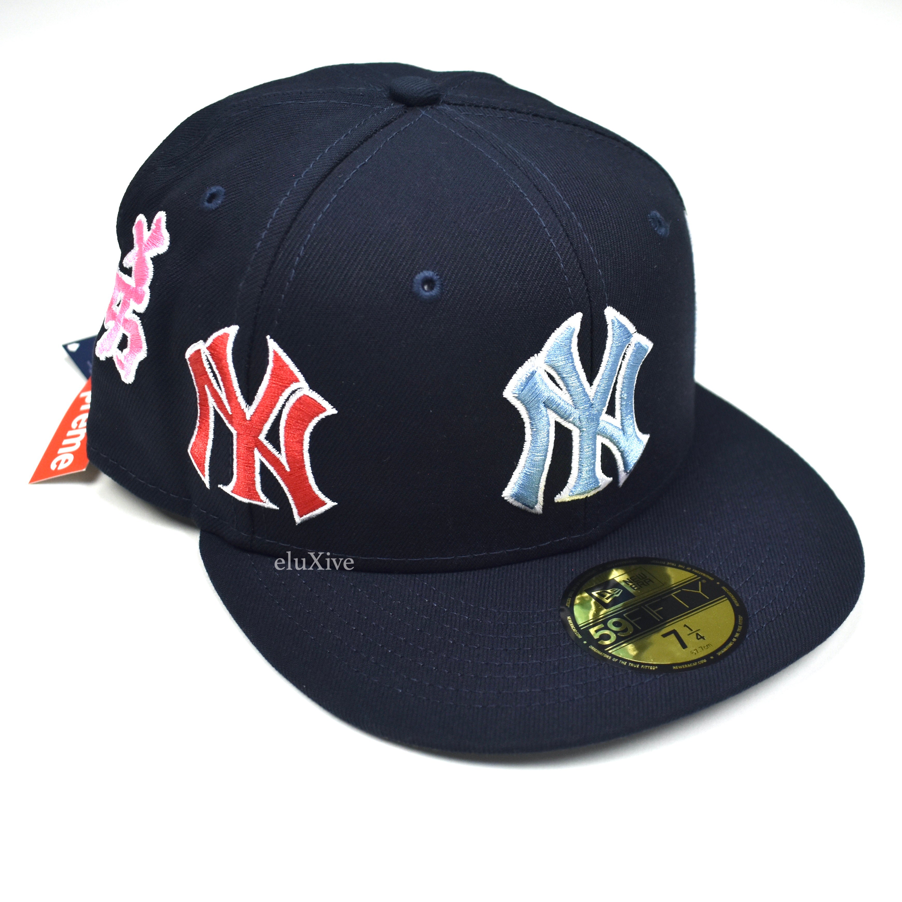 New Era MLB 5950 Wool Fitted Hat - New York Yankees World Series Hat, Navy, 7 7/8