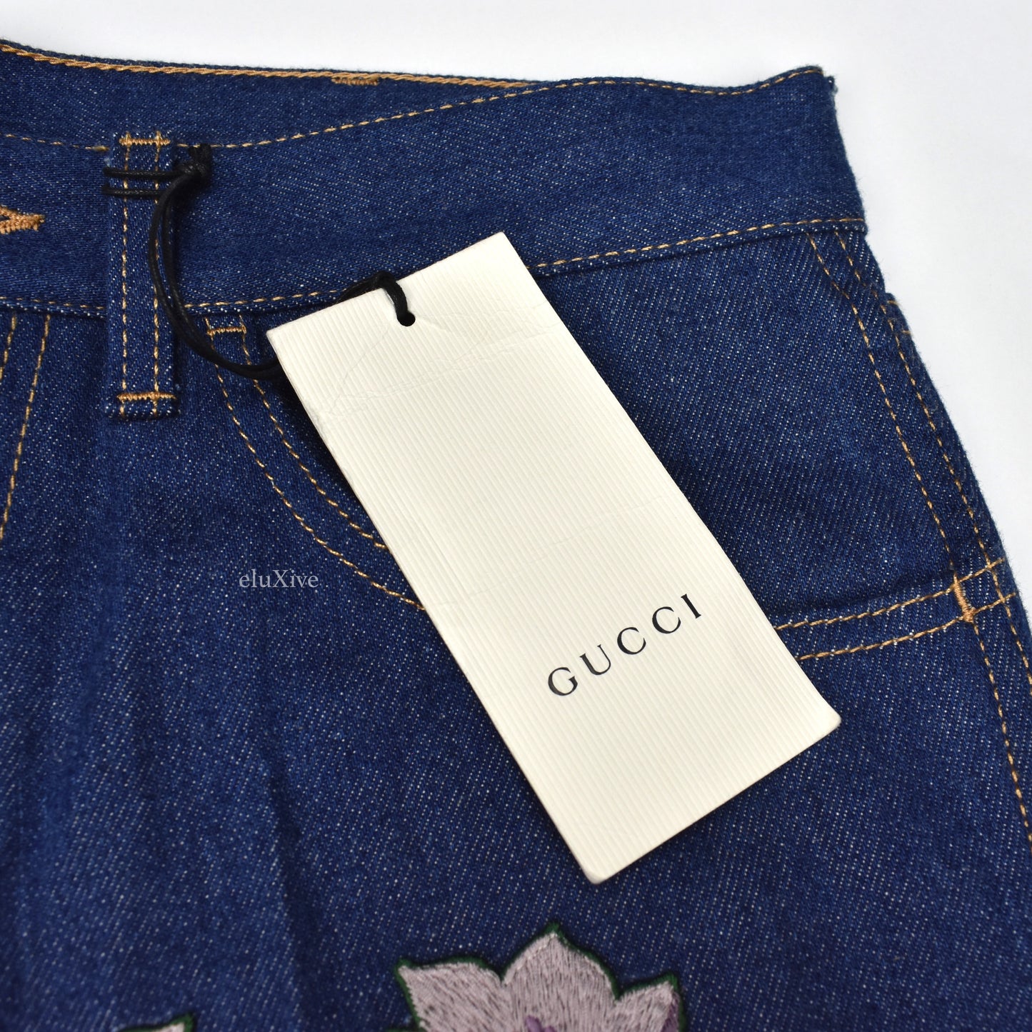 Gucci - Floral Patch Denim Jeans