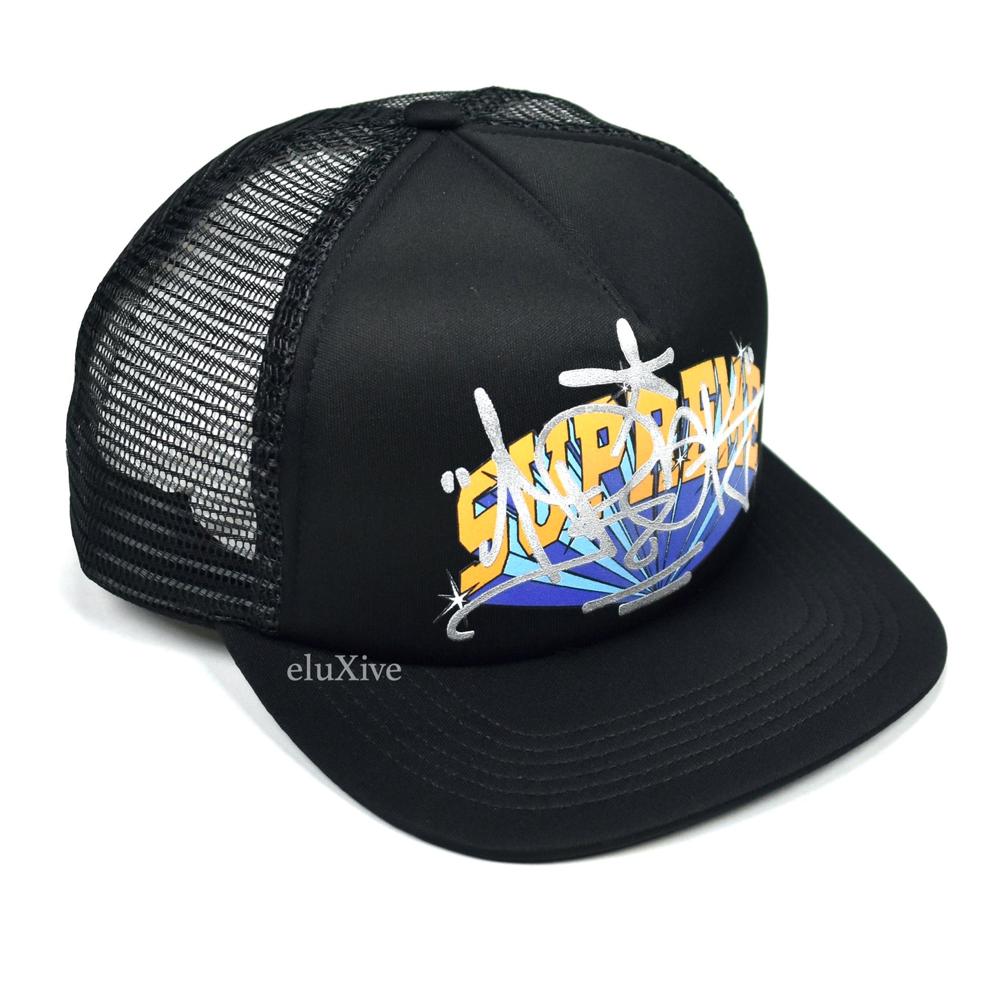 Supreme x IRAK - Logo Print Trucker Hat (Black)