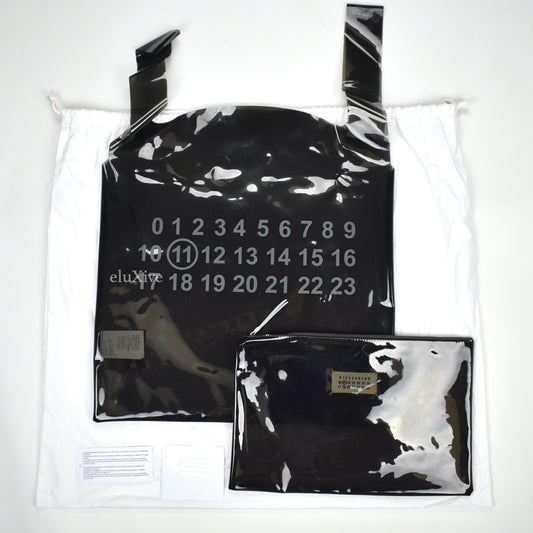 Maison Margiela - Transparent Black PVC Logo Tote Bag & Pouch