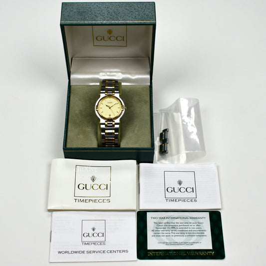 Gucci - 9000M Gold / Steel Cream Dial Watch