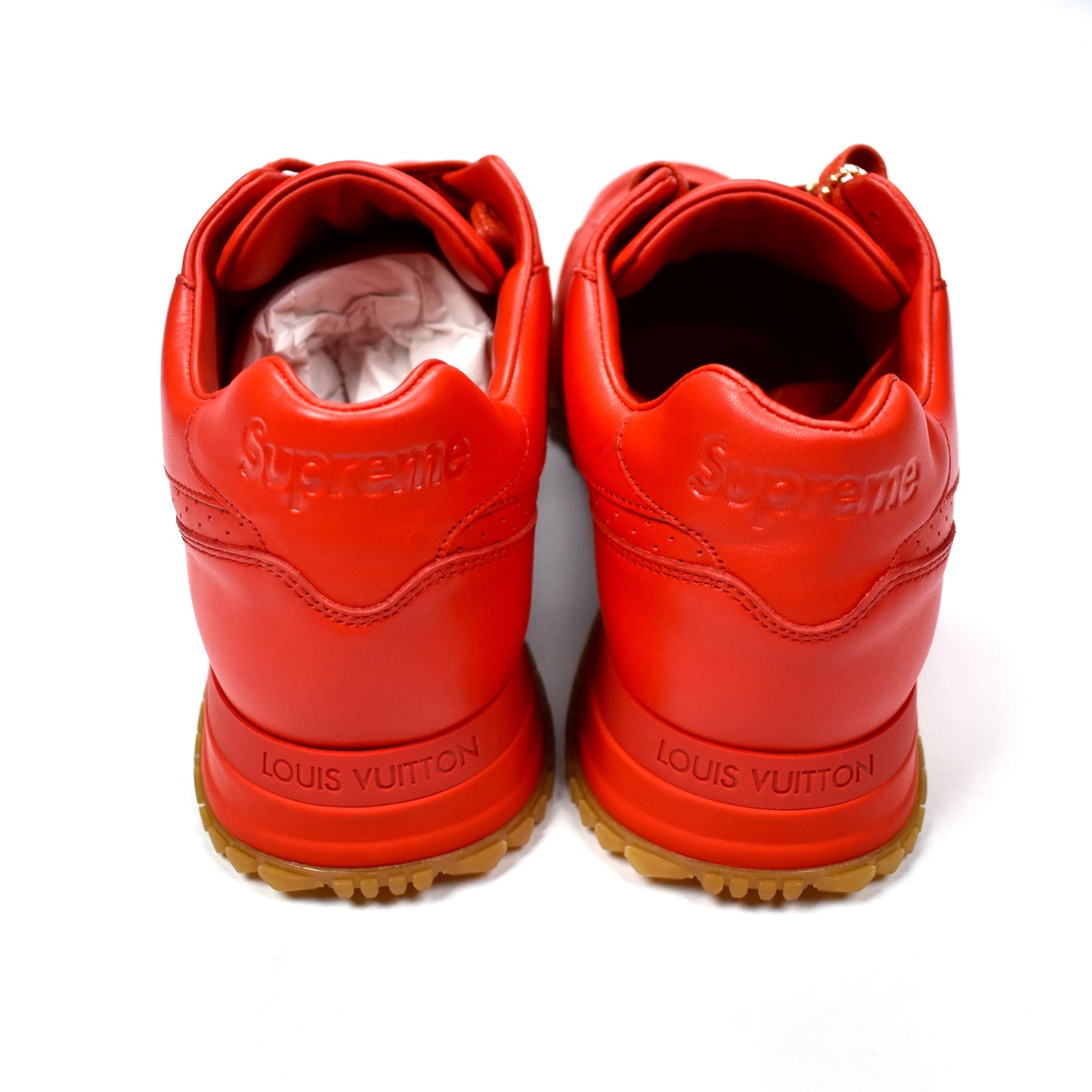 Louis Vuitton x Supreme - Red Leather Run Away Sneakers