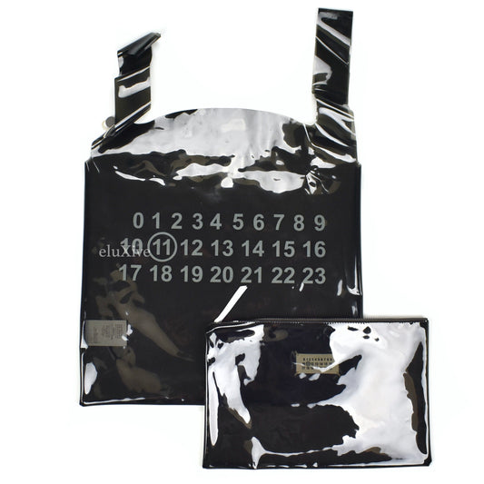 Maison Margiela - Transparent Black PVC Logo Tote Bag & Pouch