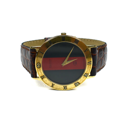 Gucci - 3000M Gold Web Stripe Watch