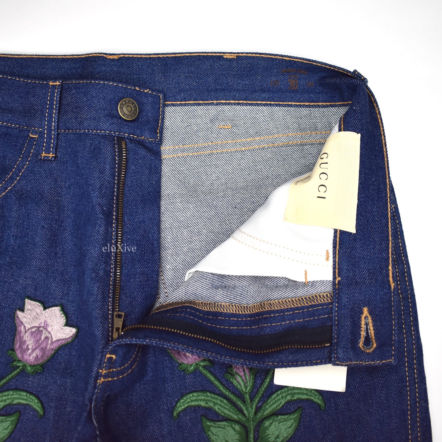 Gucci - Floral Patch Denim Jeans