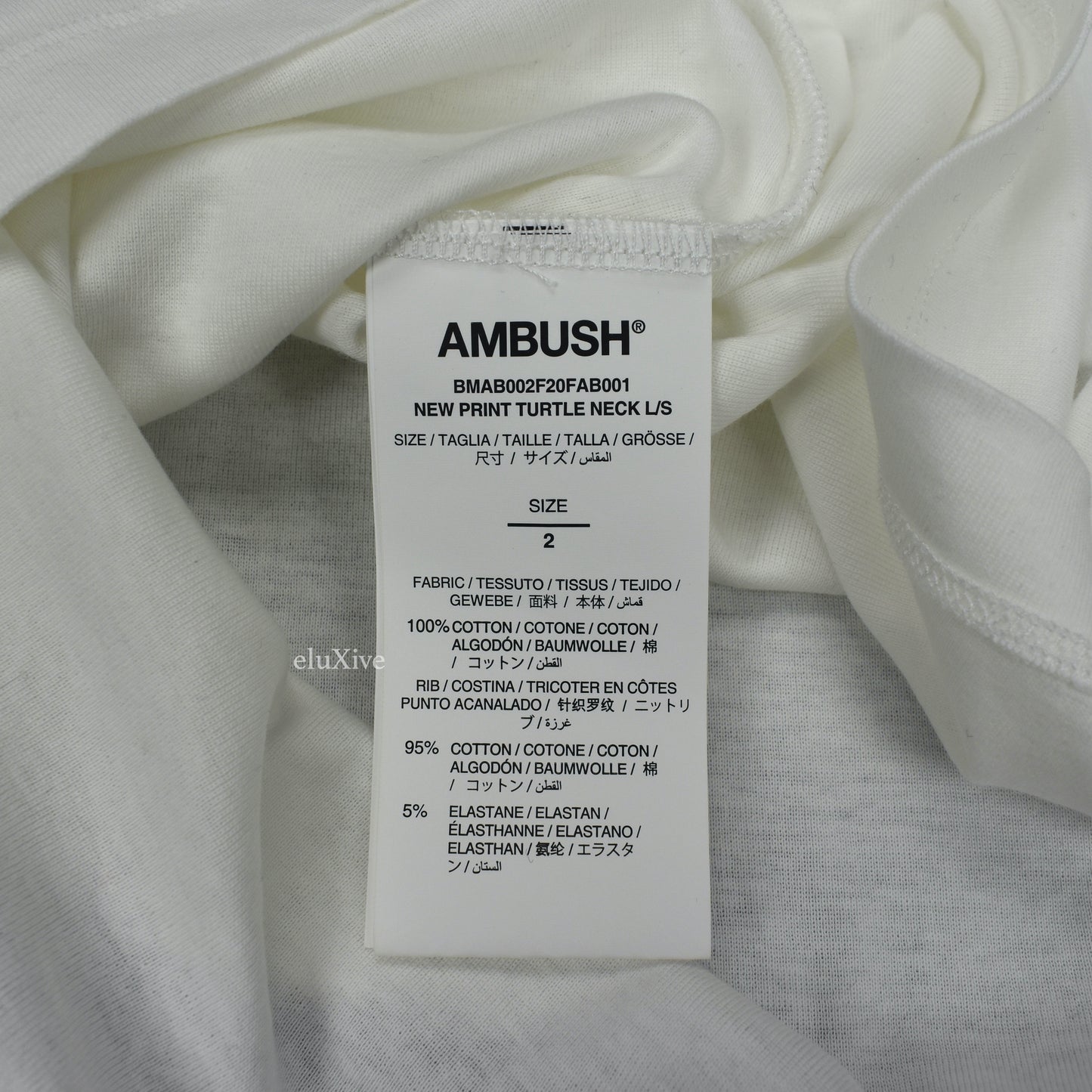 Ambush - Logo Print Turtleneck T-Shirt (White)