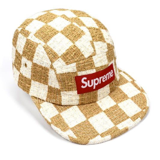 Supreme - Box Logo Tan Checkerboard Boucle Hat