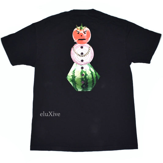 Quartersnacks -  Fruit & Veggie Snackman Print T-Shirt (Black)