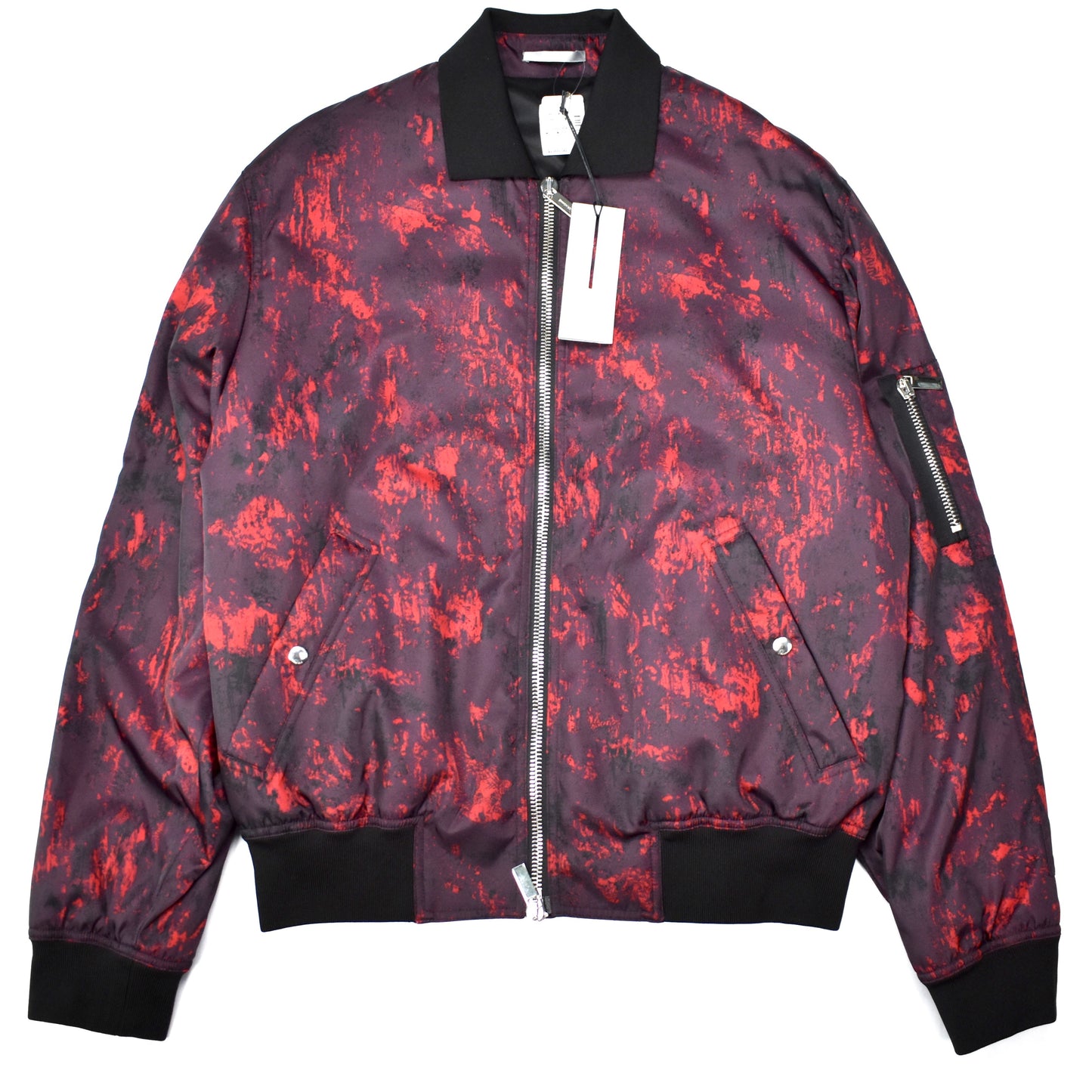 Dior - Red Abstract Print Bomber Jacket